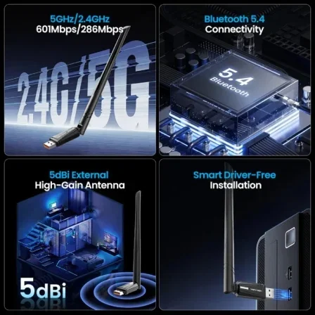Vention Adaptador USB WiFi Bluetooth 5.4 KDXB0 900Mbps
